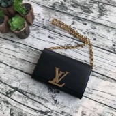 Knockoff Louis Vuitton CHAIN LOUISE Original leather Shoulder Bag M94335 Black GL03982