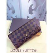 Louis Vuitton Damier Ebene Canvas Wallet M61221 Coffee&Rose GL04031