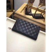 Louis Vuitton DAMIER ZIPPY Wallet N60003 black GL01954