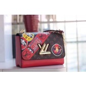 Louis vuitton epi leather twist denim mm M54858 red GL04681