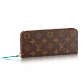 Louis Vuitton Monogram Canvas Clemence Wallet M60858 Turquoise GL04338