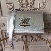 Louis vuitton original epi leather TWIST MM M50332 silver GL03983