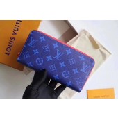 Louis vuitton RIBBON Monogram Canvas wallet M60019 blue GL01788