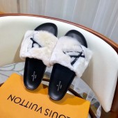 Luxury Louis Vuitton DIGITAL EXCLUSIVE BOM DIA FLAT MULE 1A4G98 white GL00353