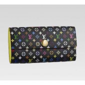 Luxury Louis Vuitton handbag monogram multicolore black sarah wallet 61734(pistache lining) GL00871