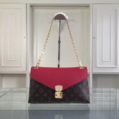 Replica AAAAA Louis Vuitton Monogram Canvas Pallas Chain 41246 Burgundy GL02570