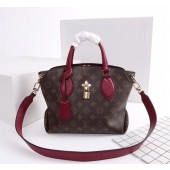 Replica Best Louis Vuitton Monogram Canvas FLOWER ZIPPED TOTE BB M44350 Lie de Vin GL01081