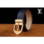 Replica Louis Vuitton Calf leather Belt wide 3.5CM 2271 dark blue GL02238