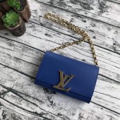 Replica Louis Vuitton CHAIN LOUISE Original leather Shoulder Bag M94335 blue GL01691