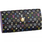 Replica Louis Vuitton M60273 Monogram Multicolore Sarah Wallet Violet GL02448