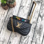 Replica LOUIS VUITTON NEW WAVE CHAIN BAG MM M51498 black GL01673