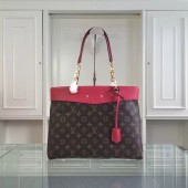 Replica Luxury Louis Vuitton Monogram Canvas Pallas Shopper M51197 Red GL01714